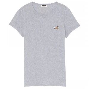 PINK Victoria’s Secret Halloween pumpkin weiner dog logo tee NWT size large